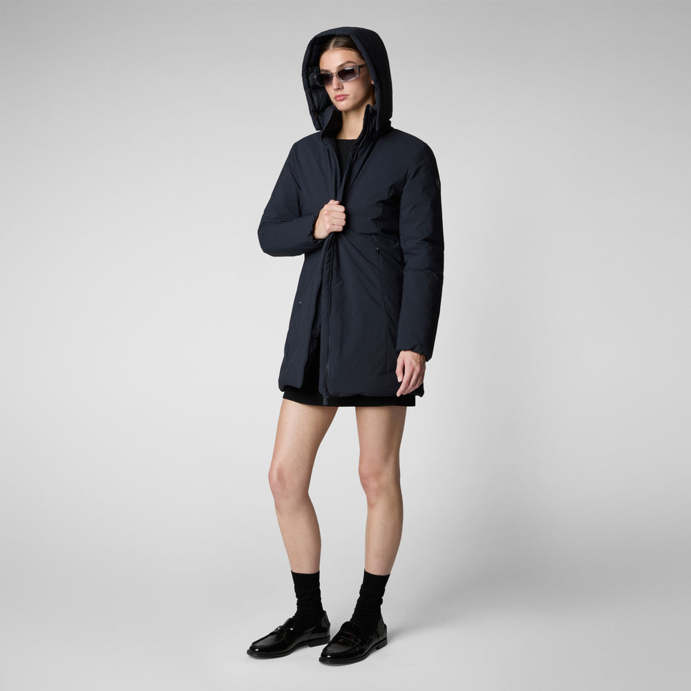 Save the duck PARKA DONNA CON CAPPUCCIO RACHEL BLU NERO Moda