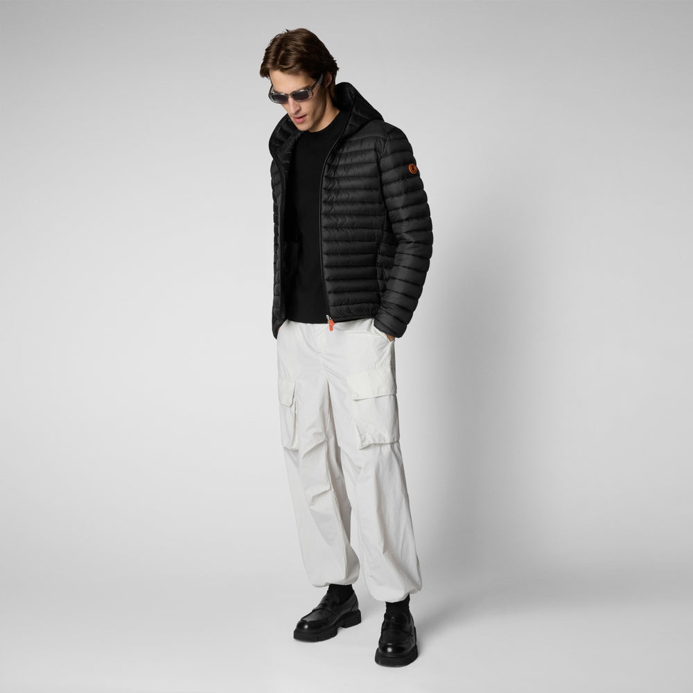 Save the duck Piumino animal free con cappuccio uomo Donald Nero Spedizione Gratuita