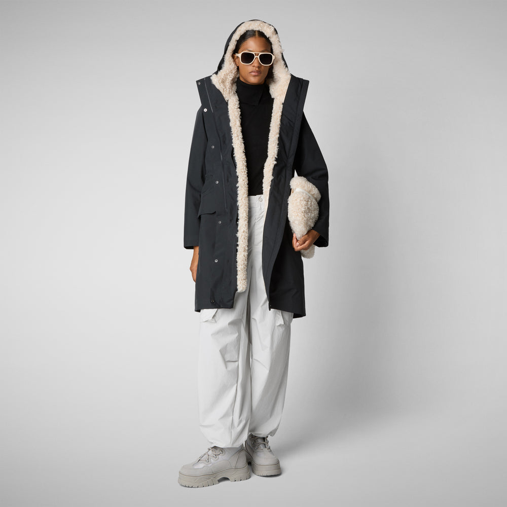 Save the duck PARKA DONNA CON CAPPUCCIO NOELLE BLU NERO Negozi Online