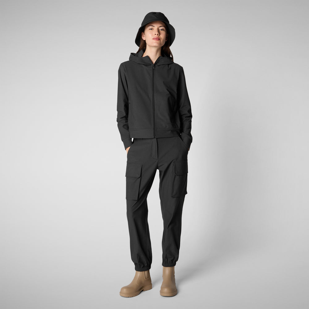 Save the duck FELPA CON CAPPUCCIO DONNA PEAR NERO Affare Del Giorno