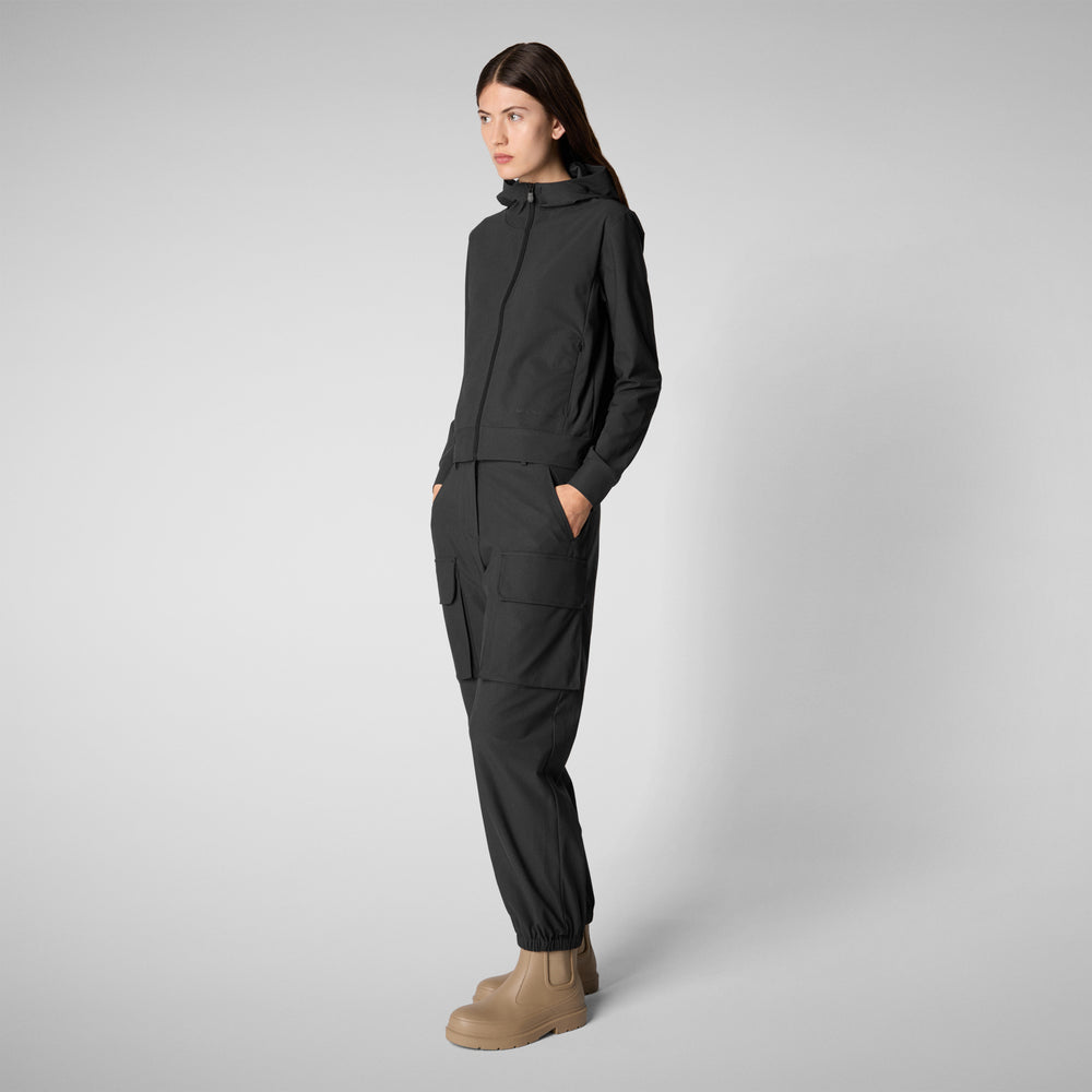 Save the duck FELPA CON CAPPUCCIO DONNA PEAR NERO Affare Del Giorno