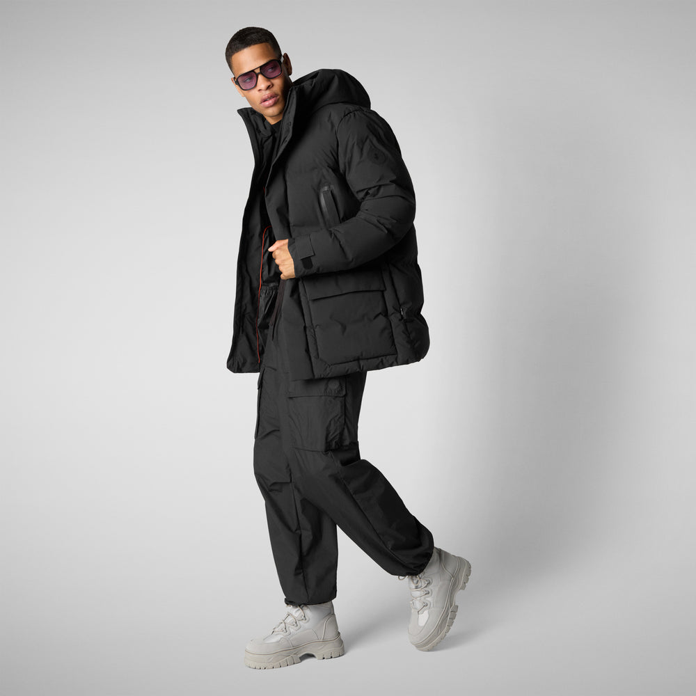 Save the duck PARKA UOMO QUINLAN IN NERO Sconto