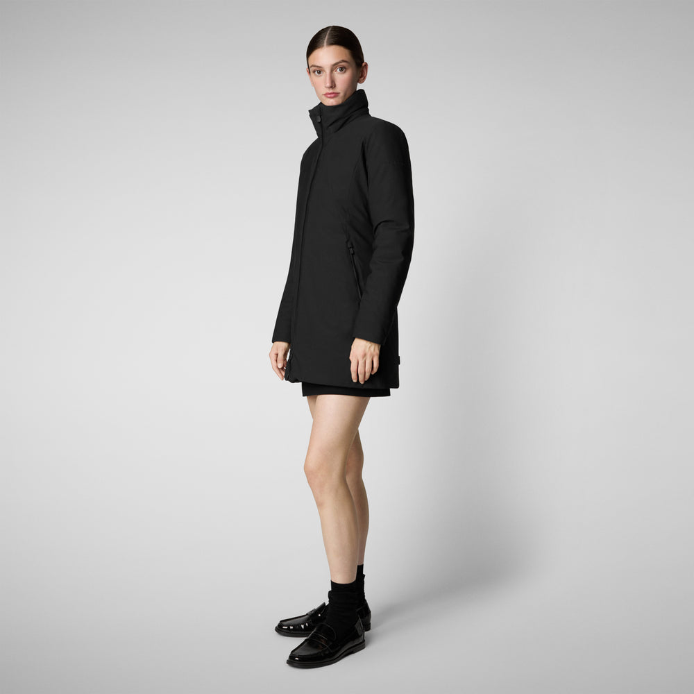 Save the duck giacca DONNA CON CAPPUCCIO LILA NERO Vendita Economica