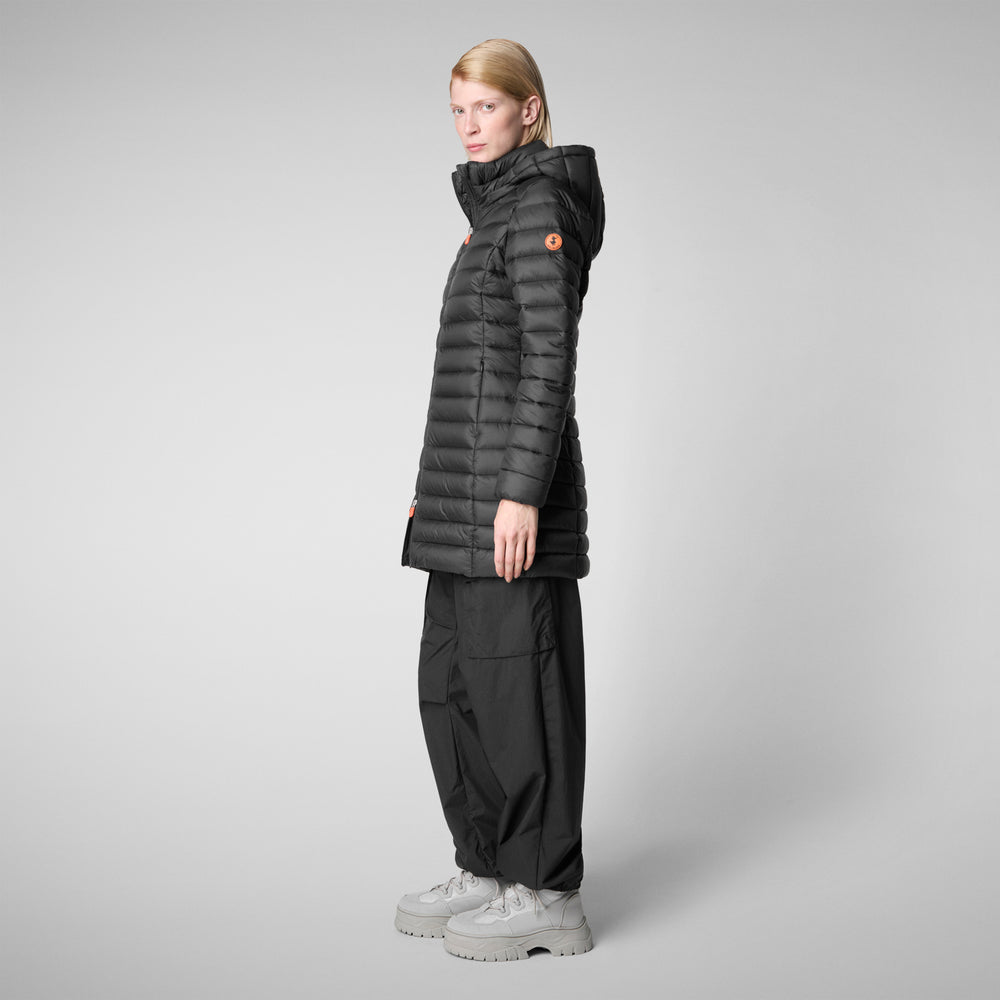 Save the duck PIUMINO ANIMAL FREE CON CAPPUCCIO DONNA CAROL NERO Moda