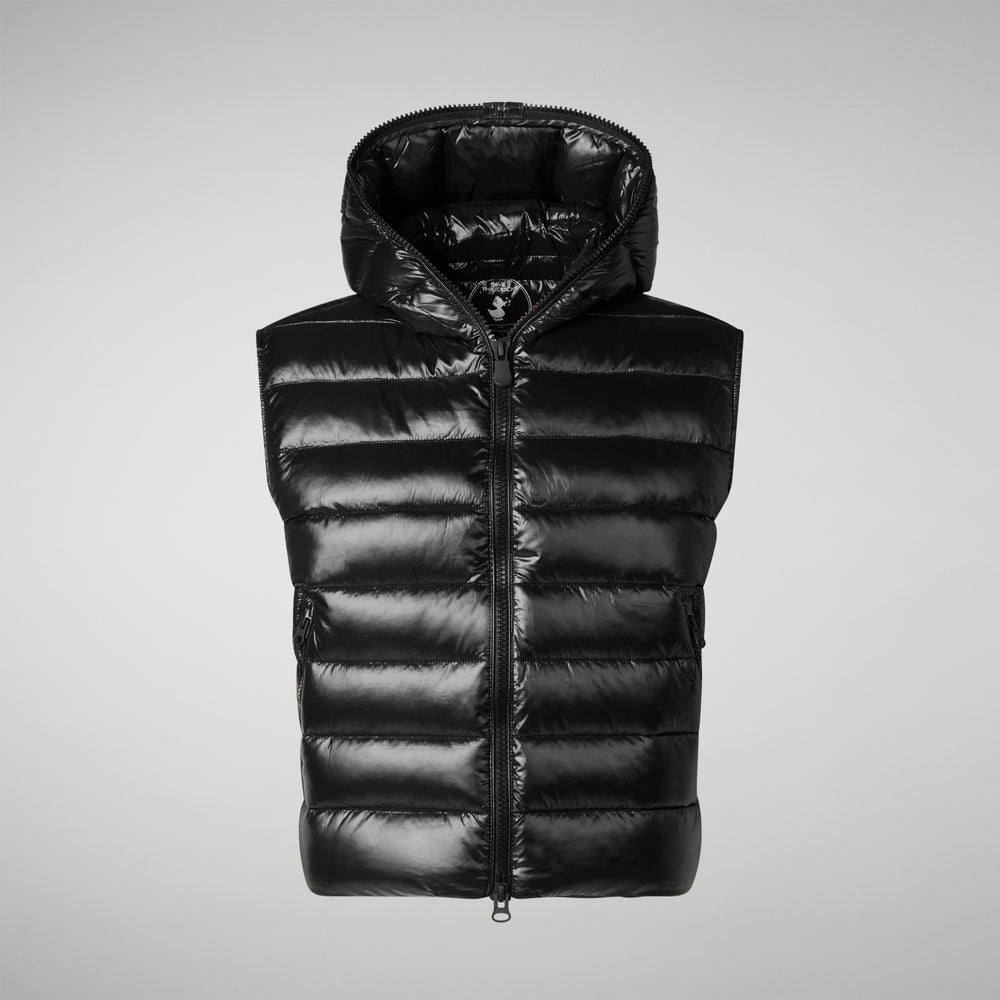Save the duck GILET CON CAPPUCCIO DONNA ROMINA NERO 2025