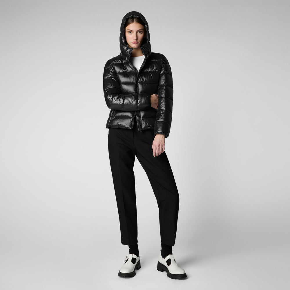 Save the duck PIUMINO ANIMAL FREE CON CAPPUCCIO DONNA COSMARY NERO Italy