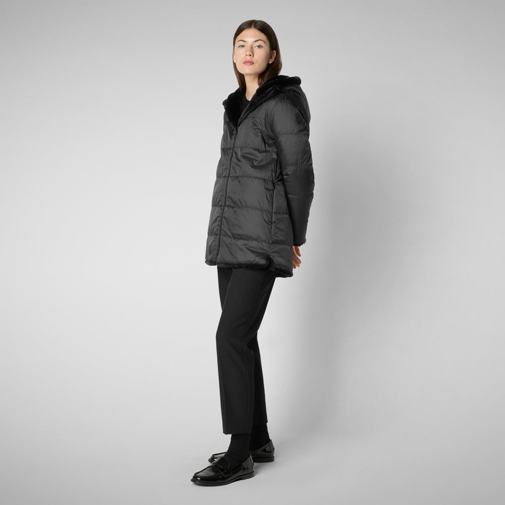 Save the duck GIACCA CON CAPPUCCIO DONNA BRIDGET NERO Affare Del Giorno
