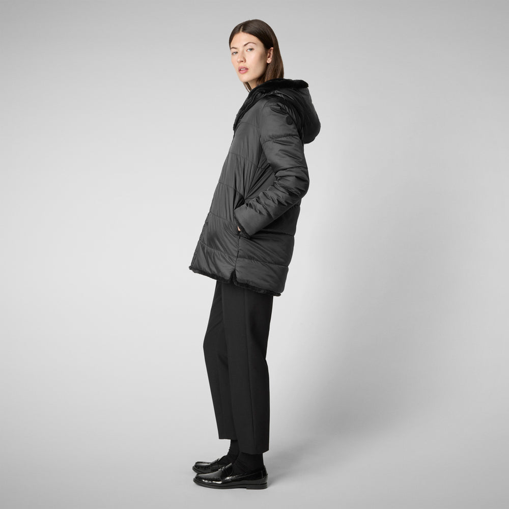 Save the duck GIACCA CON CAPPUCCIO DONNA BRIDGET NERO Affare Del Giorno