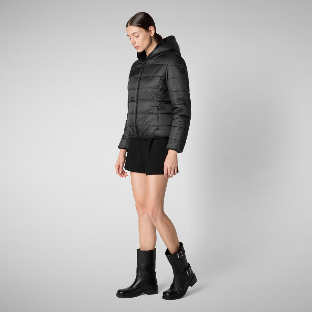 Save the duck GIACCA CON CAPPUCCIO DONNA LAILA NERO Prezzo Ridotto