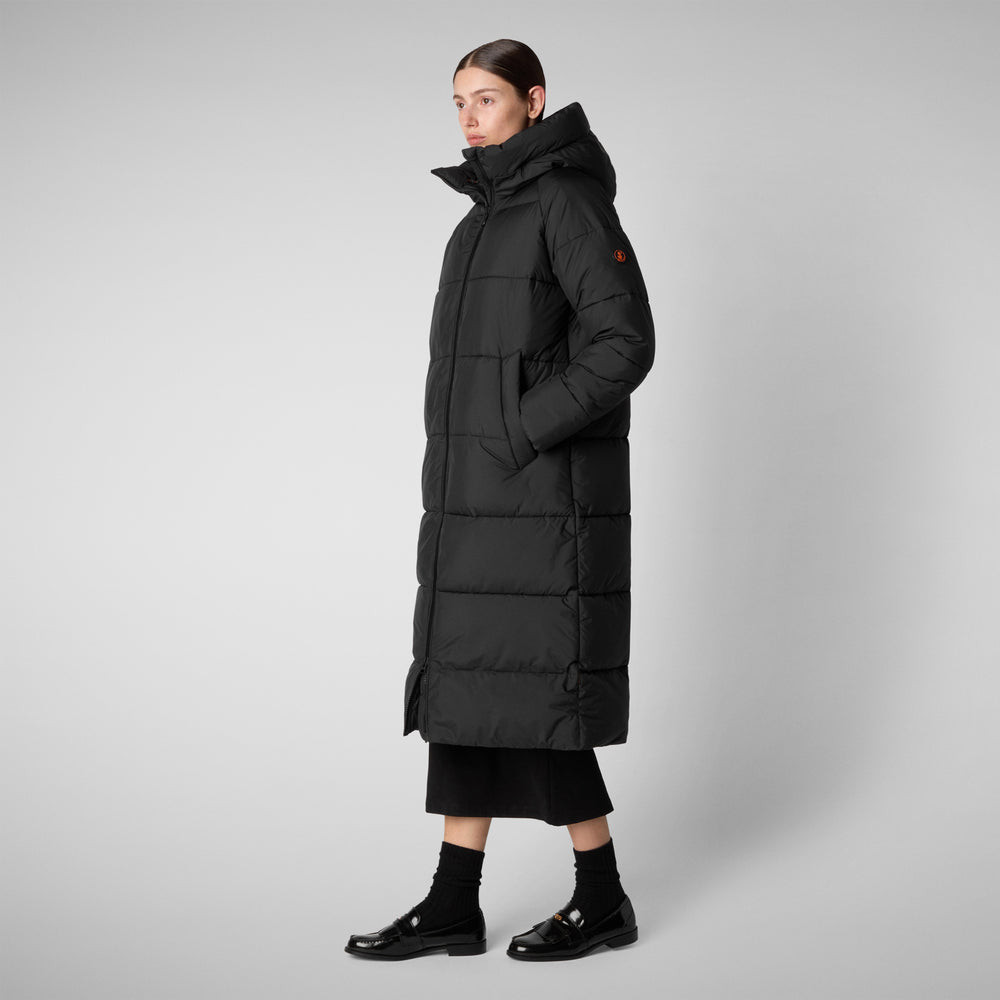 Save the duck PIUMINO ANIMAL FREE CON CAPPUCCIO DONNA JANIS NERO Economico