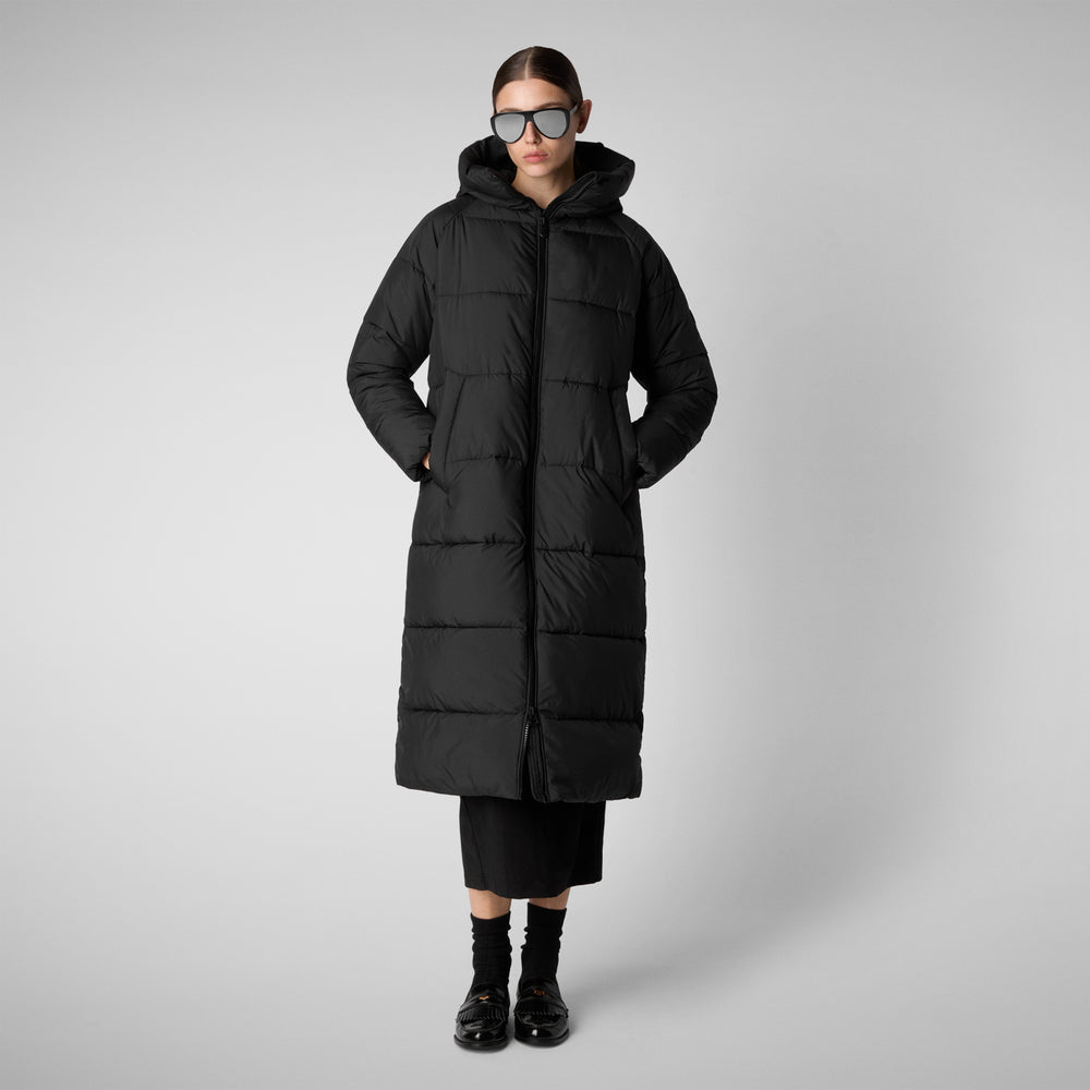 Save the duck PIUMINO ANIMAL FREE CON CAPPUCCIO DONNA JANIS NERO Economico