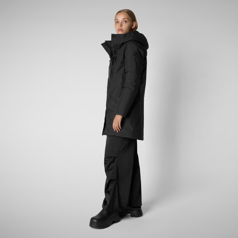 Save the duck PARKA CON CAPPUCCIO DONNA NIKO IN NERO 2025