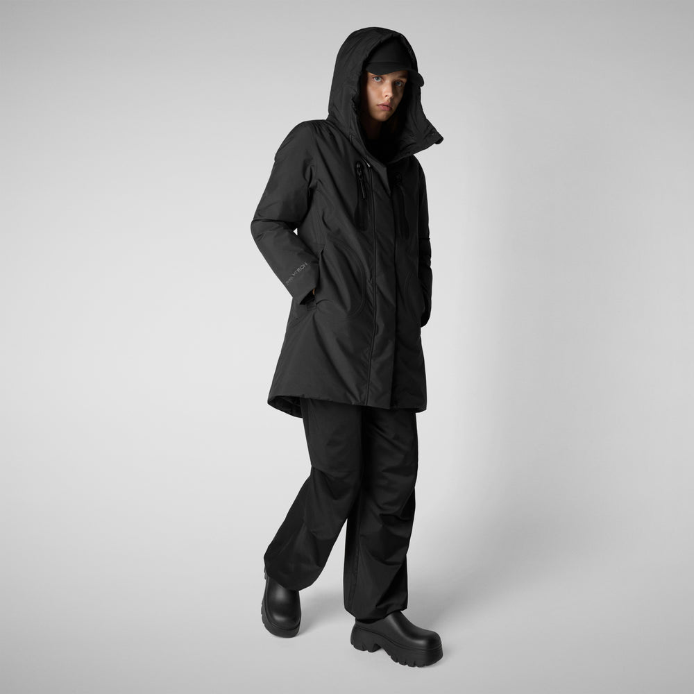 Save the duck PARKA CON CAPPUCCIO DONNA NIKO IN NERO 2025