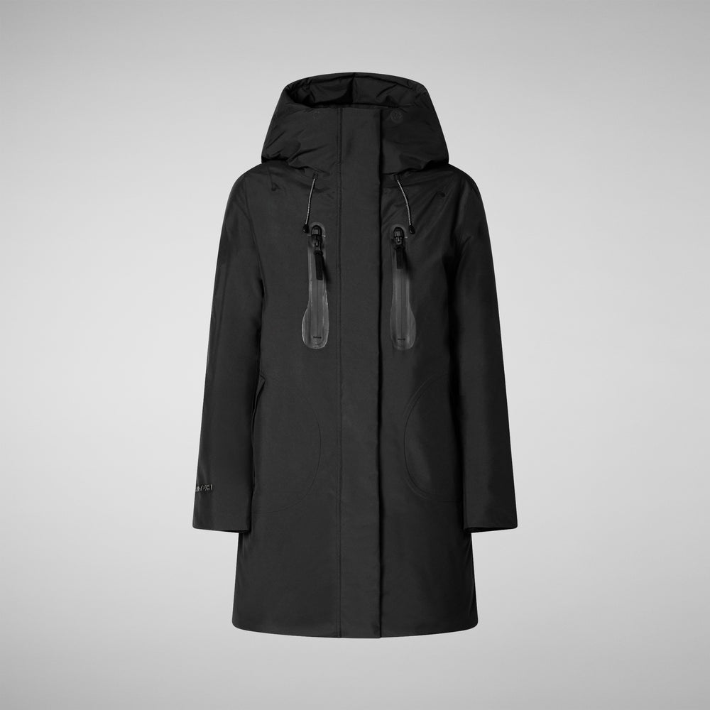 Save the duck PARKA CON CAPPUCCIO DONNA NIKO IN NERO 2025