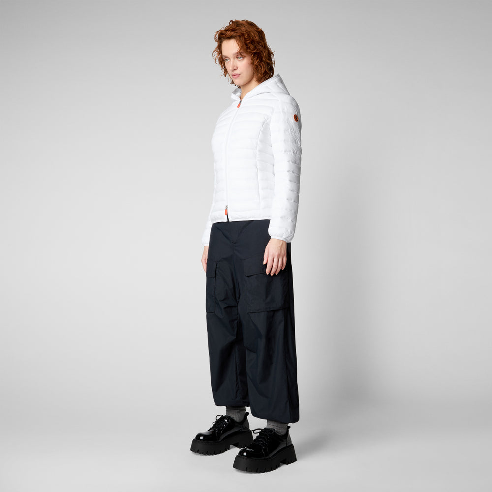 Save the duck Piumino animal free con cappuccio donna Daisy off bianco Nuovo