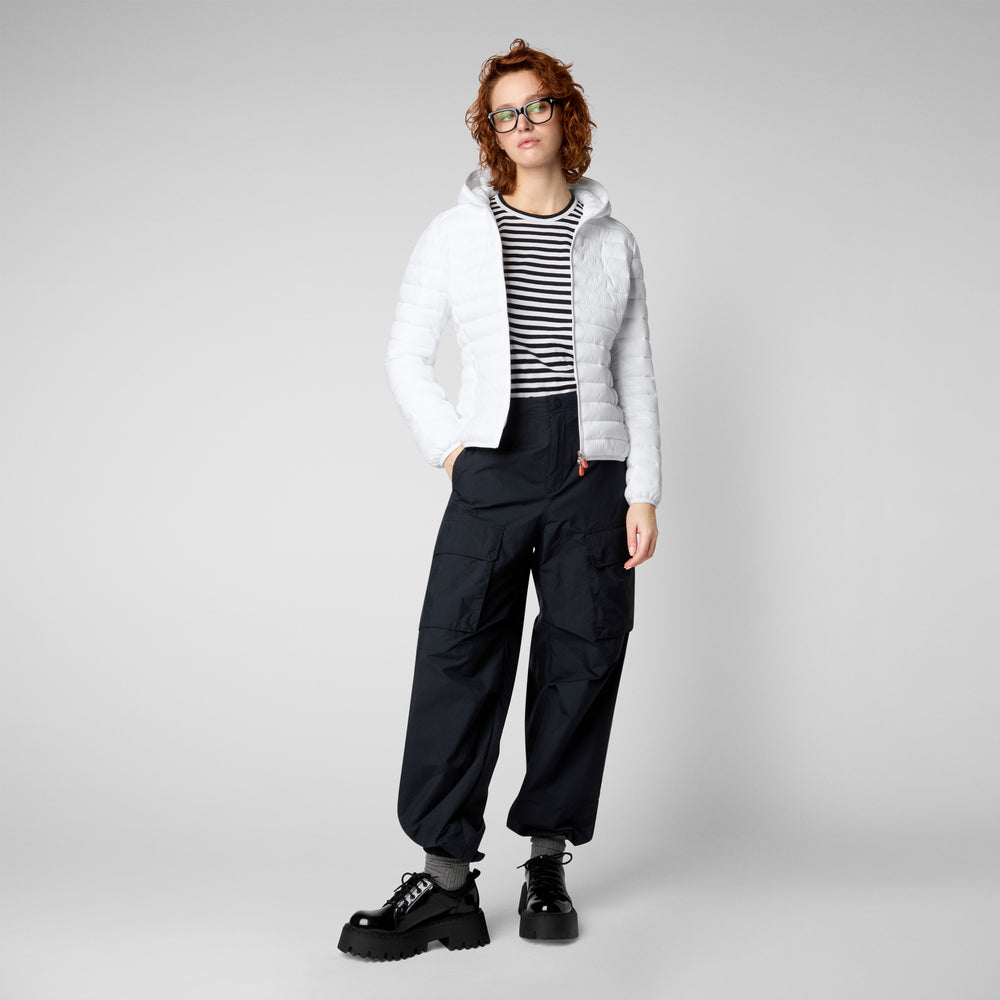 Save the duck Piumino animal free con cappuccio donna Daisy off bianco Nuovo