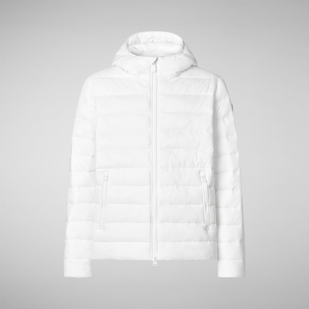 Save the duck PIUMINO ANIMAL FREE CON CAPPUCCIO UOMO HECTOR BIANCO Fino Al -60%