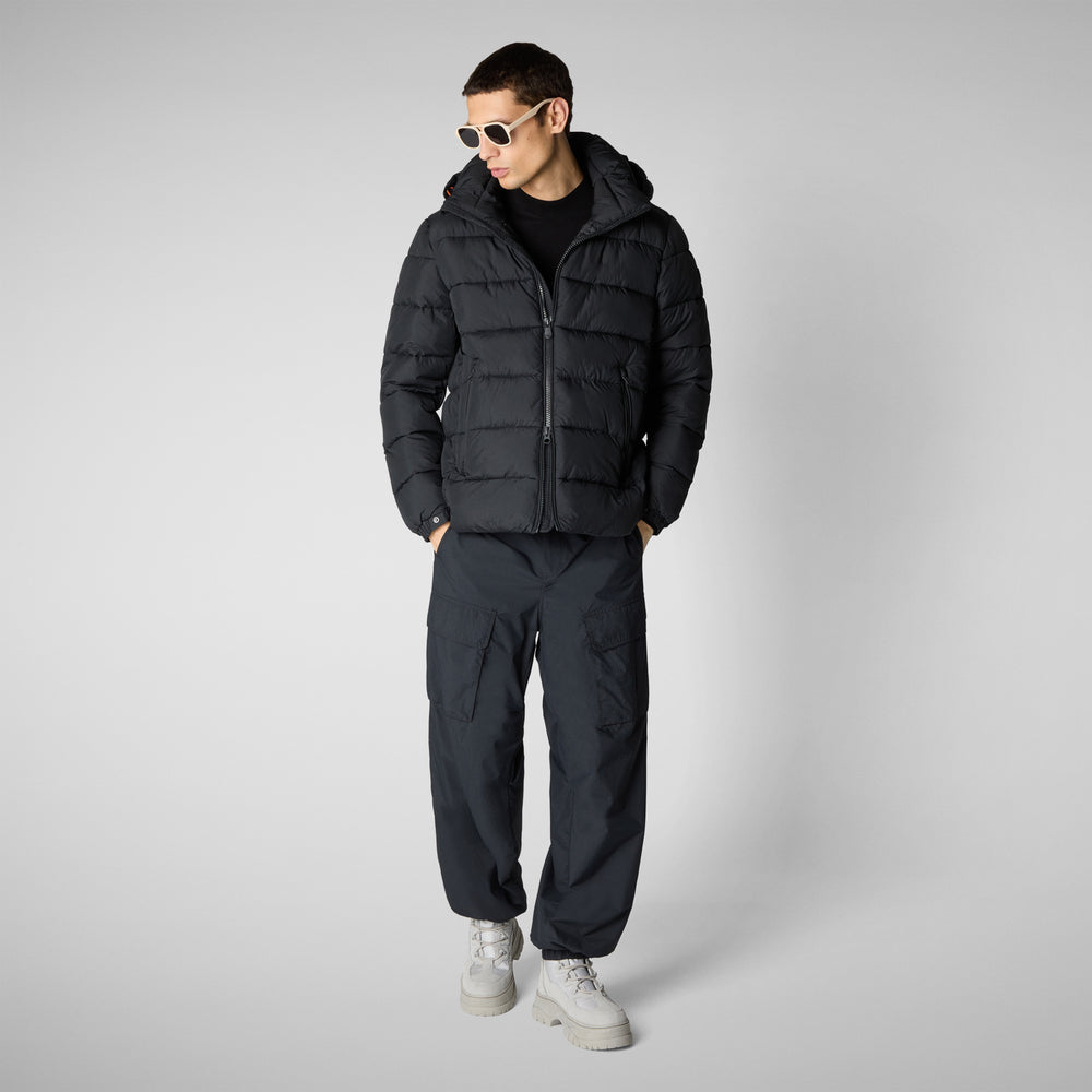 Save the duck PIUMINO ANIMAL FREE CON CAPPUCCIO UOMO LOIS NERO Vendita Calda