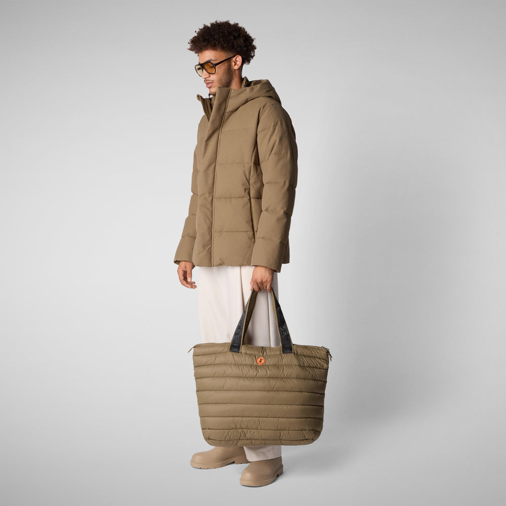 Save the duck PIUMINO ANIMAL FREE CON CAPPUCCIO UOMO FNIAN VERDE In Saldo