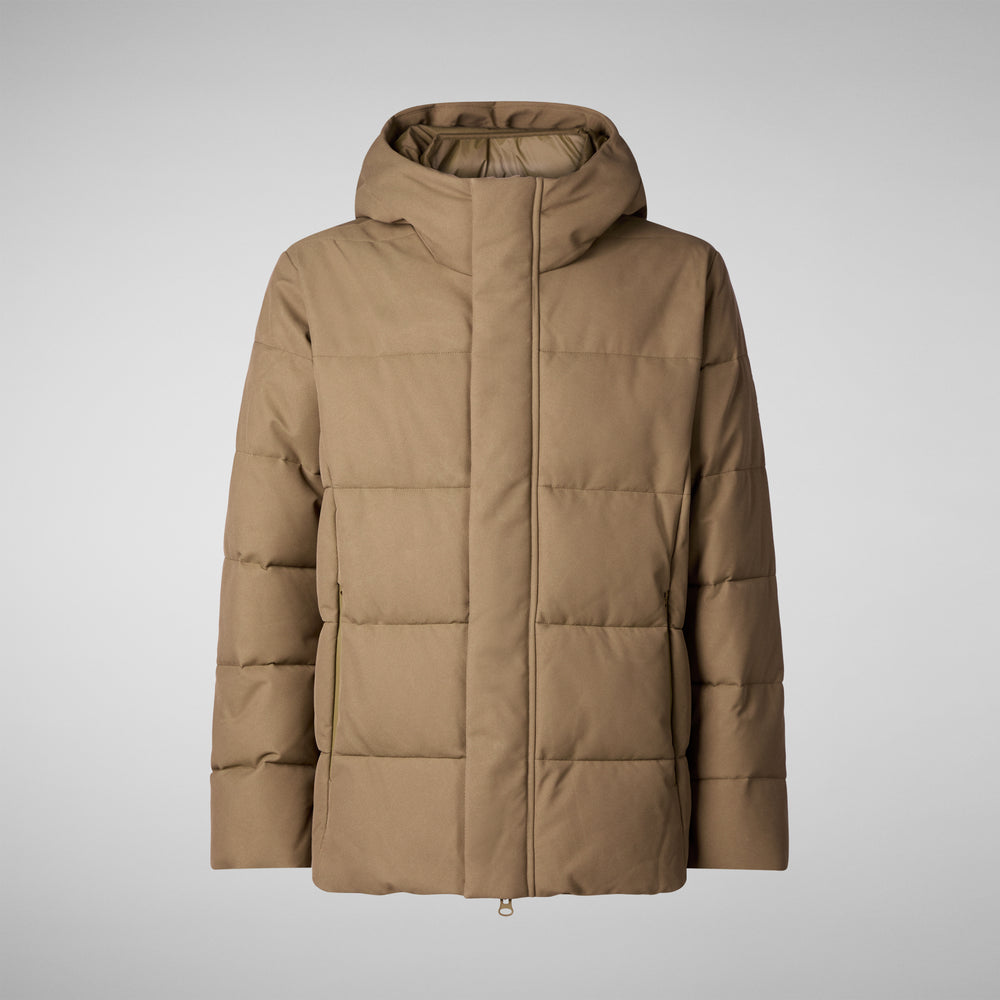 Save the duck PIUMINO ANIMAL FREE CON CAPPUCCIO UOMO FNIAN VERDE In Saldo