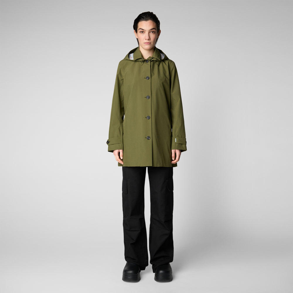 Save the duck Impermeabile donna April Verde oliva Flash Sale