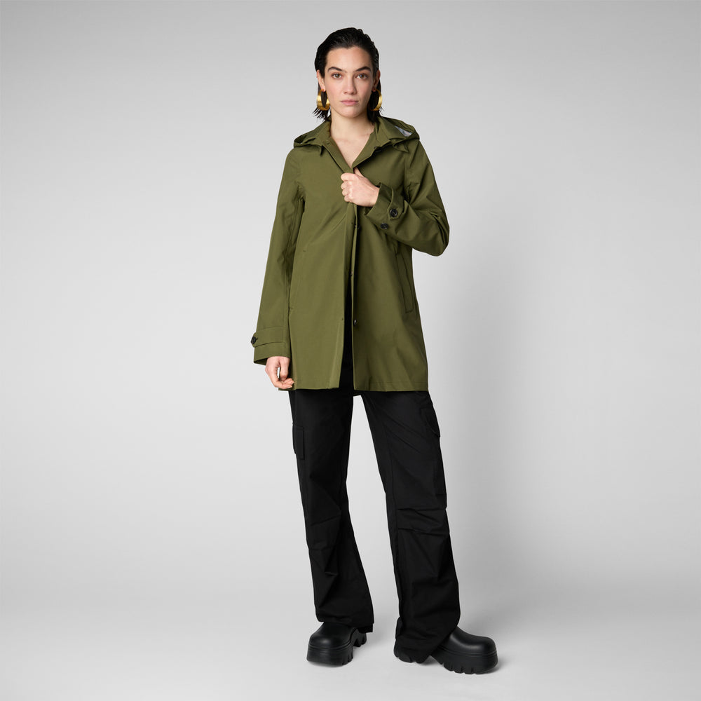 Save the duck Impermeabile donna April Verde oliva Flash Sale