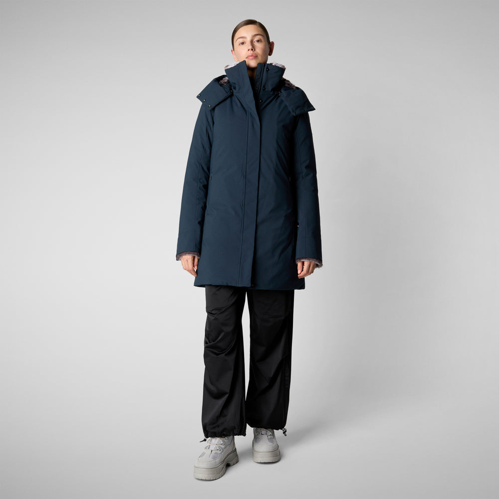 Save the duck PARKA DONNA CON CAPPUCCIO SAMANTAH BLU NERO