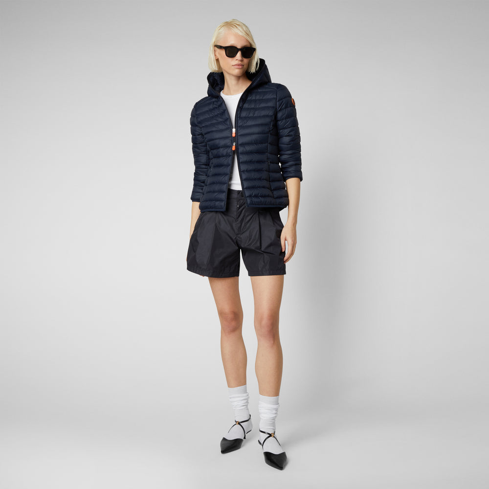 Save the duck Piumino animal free con cappuccio donna Daisy blu Nero Offerta San Valentino