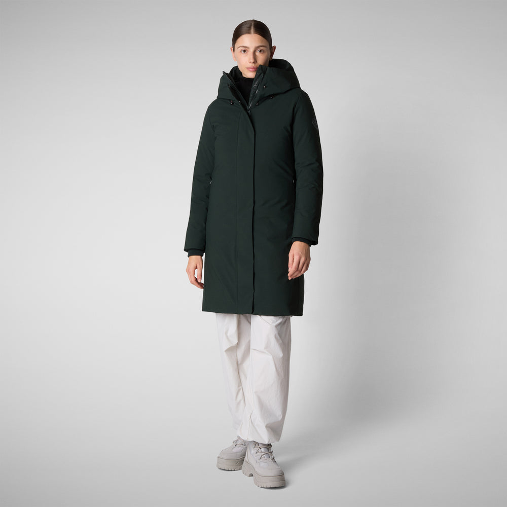 Save the duck PARKA DONNA CON CAPPUCCIO SIENNA VERDE NERO Lightning offer