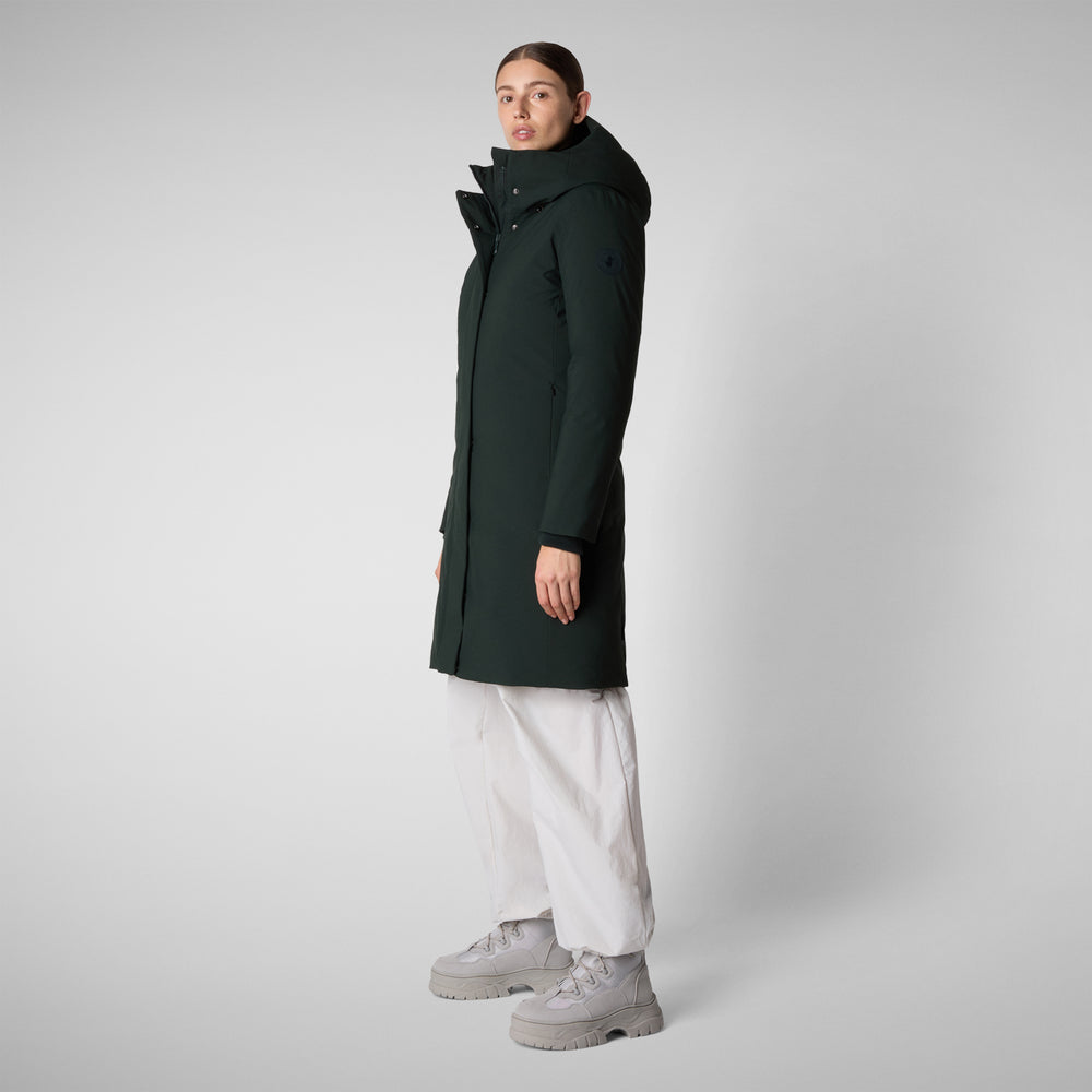 Save the duck PARKA DONNA CON CAPPUCCIO SIENNA VERDE NERO Lightning offer