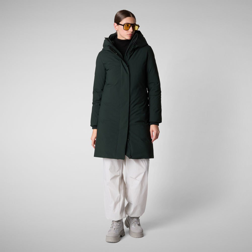 Save the duck PARKA DONNA CON CAPPUCCIO SIENNA VERDE NERO Lightning offer