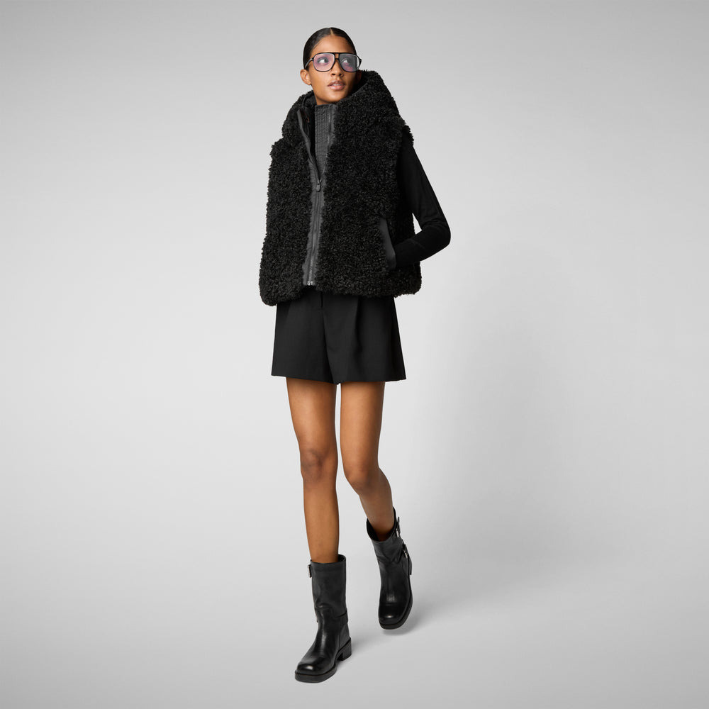 Save the duck GILET CON CAPPUCCIO DONNA KLARA NERO Grandi sconti