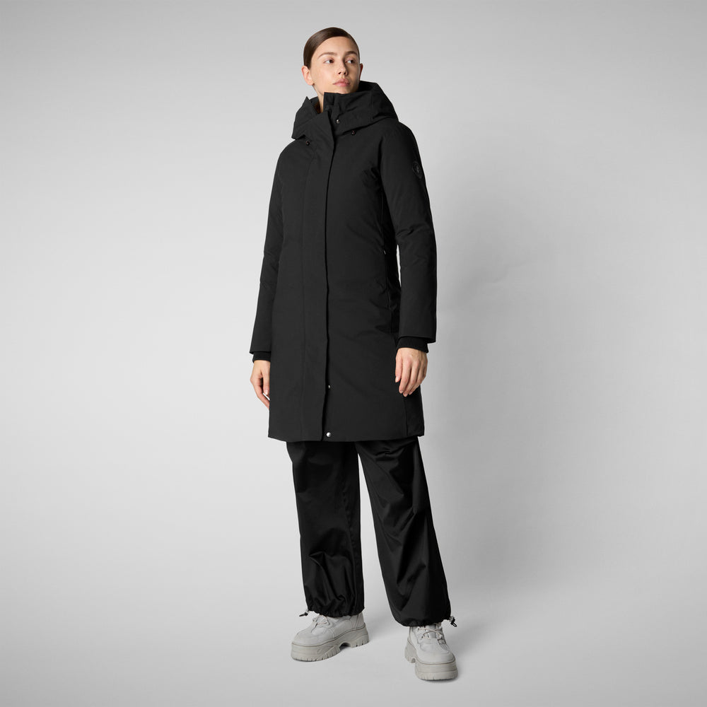 Save the duck PARKA DONNA CON CAPPUCCIO SIENNA NERO Nuovi prodotti