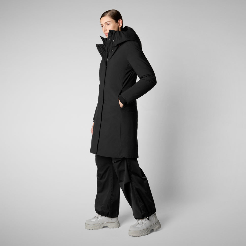 Save the duck PARKA DONNA CON CAPPUCCIO SIENNA NERO Nuovi prodotti