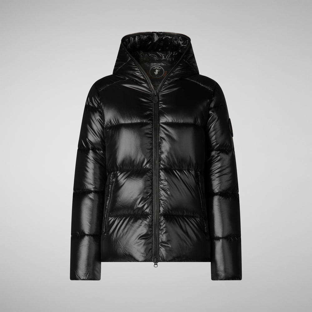 Save the duck PIUMINO ANIMAL FREE CON CAPPUCCIO DONNA LOIS NERO Offerte stagionali