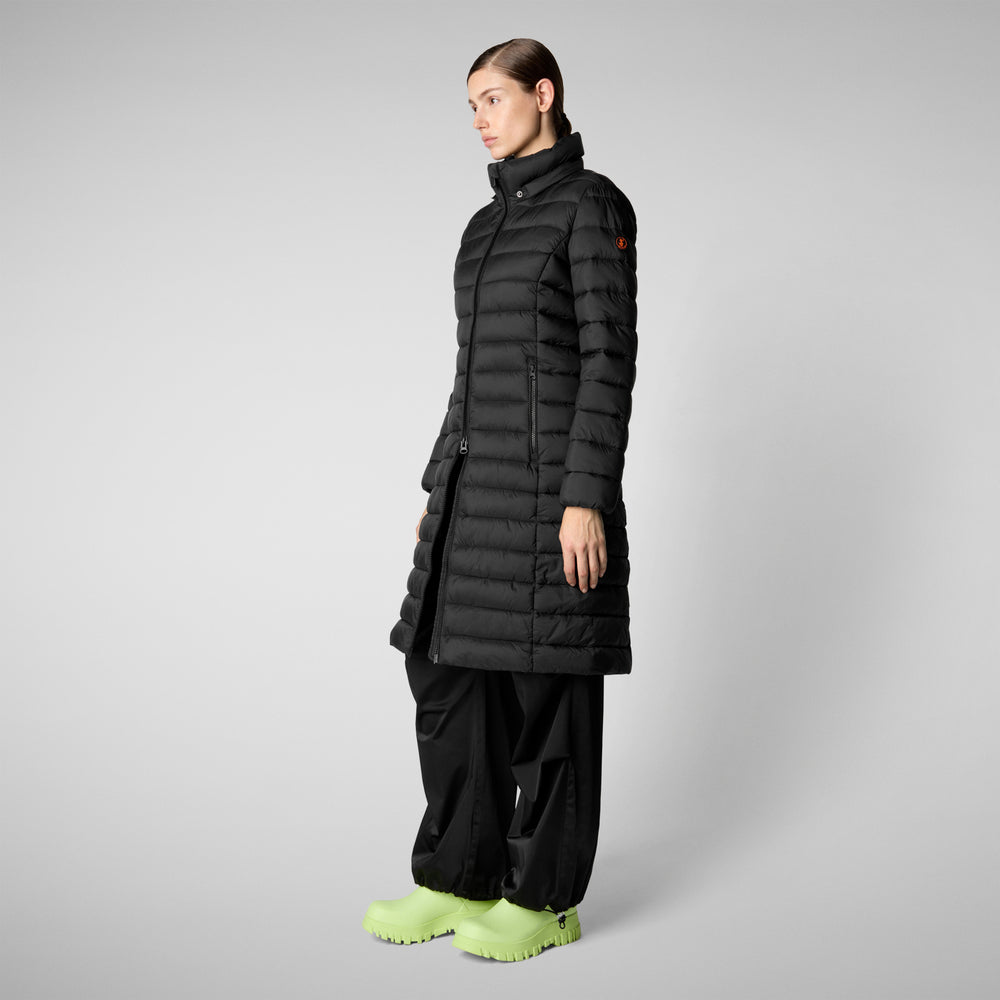 Save the duck PIUMINO ANIMAL FREE CON CAPPUCCIO DONNA EILEEN NERO Liquidazione