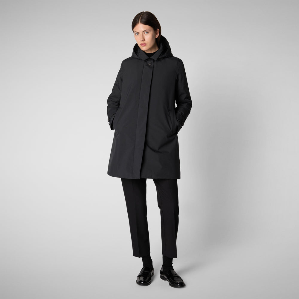 Save the duck CAPPOTTO CON CAPPUCCIO EMBIE BLU NERO Offerte giornaliere