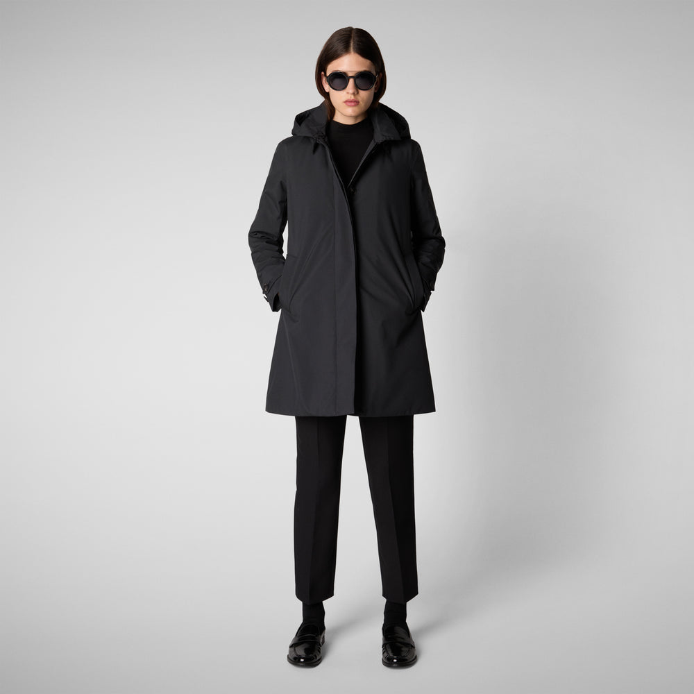 Save the duck CAPPOTTO CON CAPPUCCIO EMBIE BLU NERO Offerte giornaliere