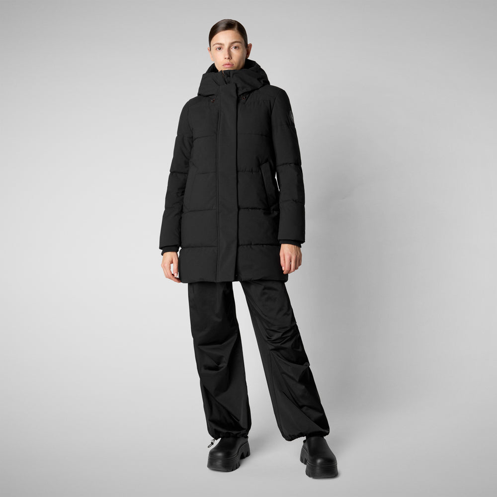 Save the duck PARKA DONNA CON CAPPUCCIO BETHANY NERO Offerte speciali