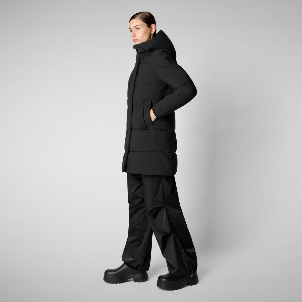 Save the duck PARKA DONNA CON CAPPUCCIO BETHANY NERO Offerte speciali
