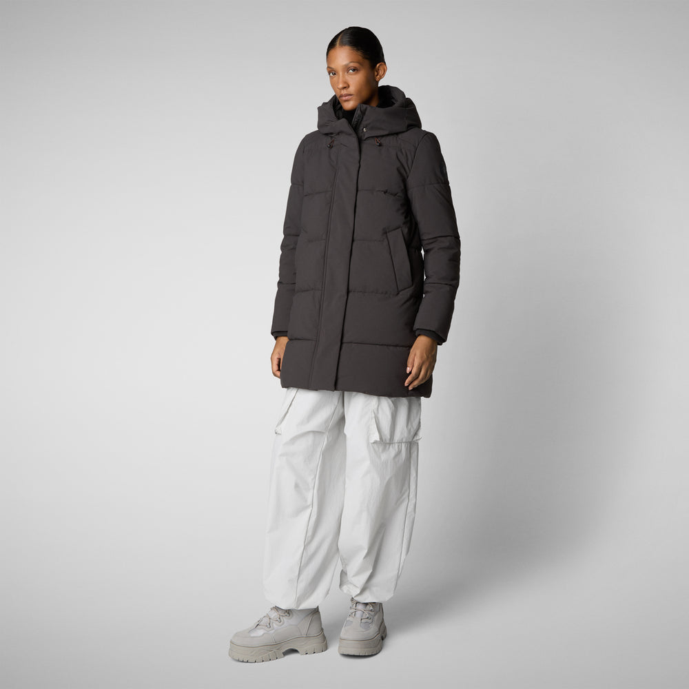 Save the duck PARKA DONNA CON CAPPUCCIO BETHANY BROWN NERO Enormi risparmi