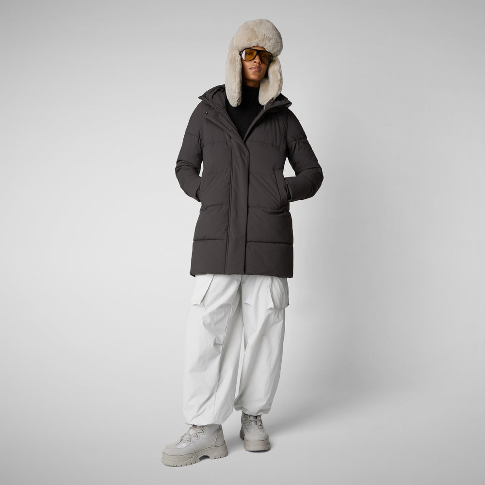 Save the duck PARKA DONNA CON CAPPUCCIO BETHANY BROWN NERO Enormi risparmi