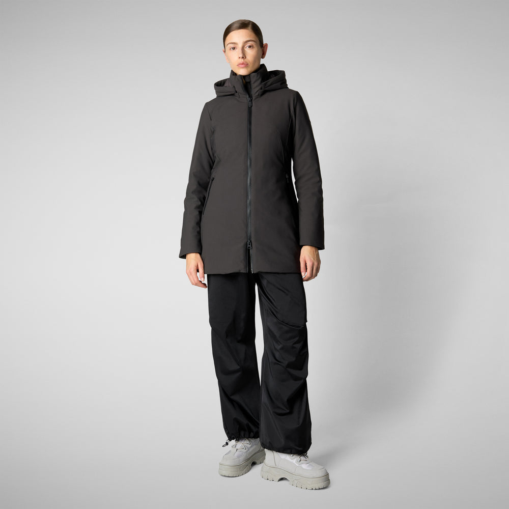 Save the duck giacca DONNA CON CAPPUCCIO LILA BROWN NERO Sconti VIP