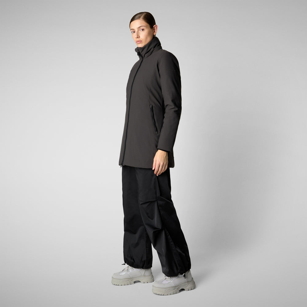 Save the duck giacca DONNA CON CAPPUCCIO LILA BROWN NERO Sconti VIP