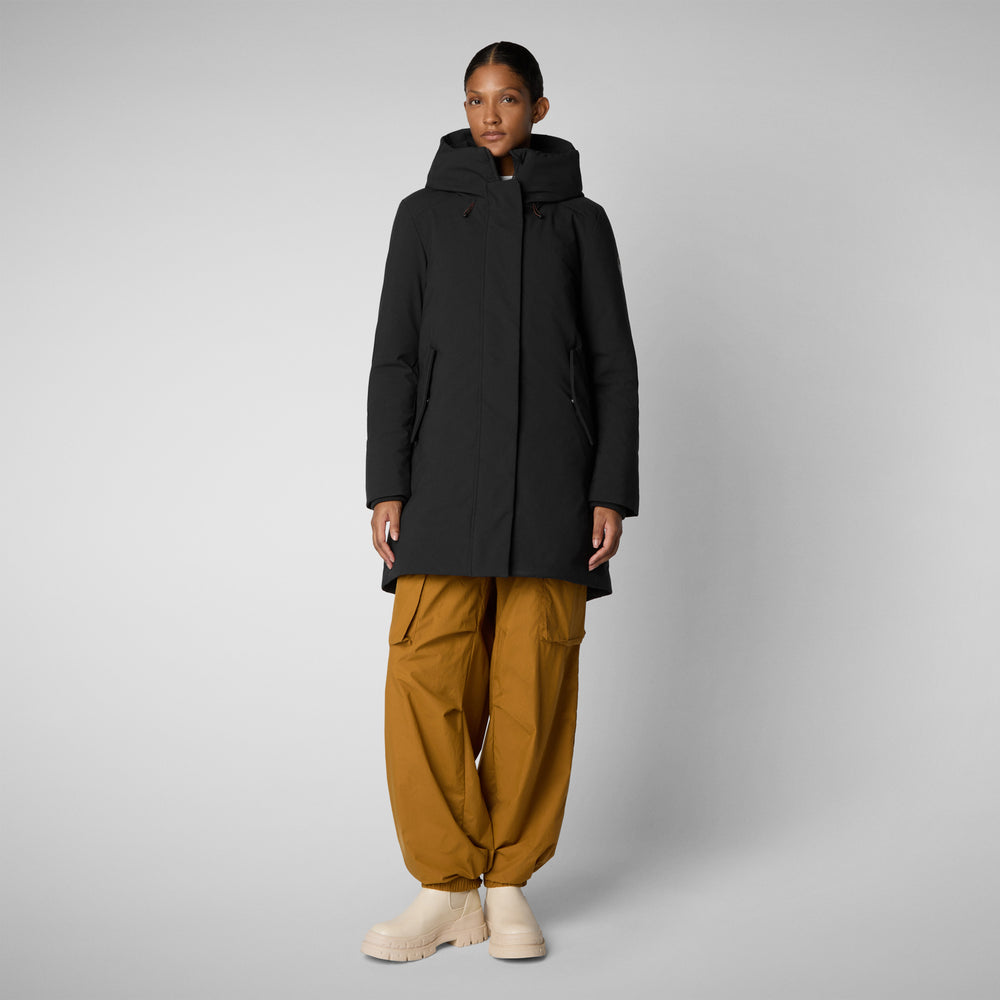 Save the duck PARKA DONNA CON CAPPUCCIO NELLIE NERO Prezzo basso