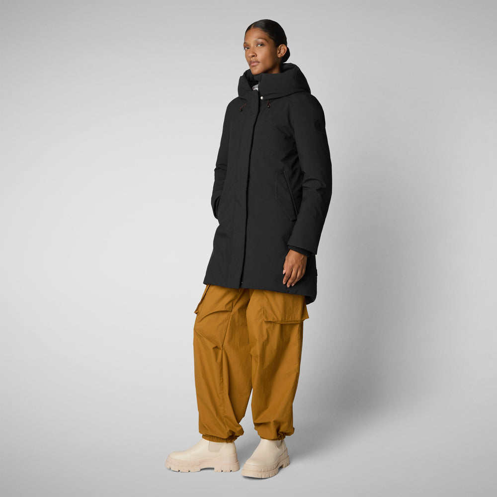 Save the duck PARKA DONNA CON CAPPUCCIO NELLIE NERO Prezzo basso