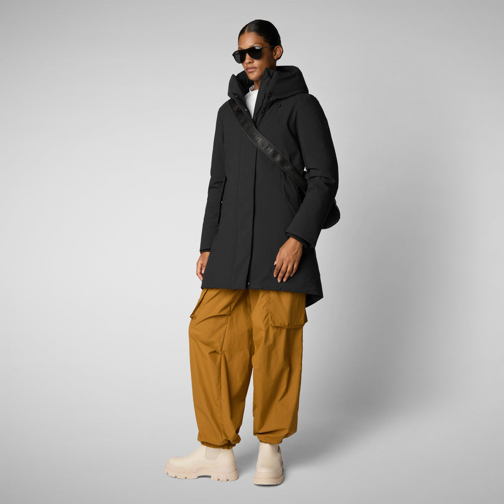 Save the duck PARKA DONNA CON CAPPUCCIO NELLIE NERO Prezzo basso