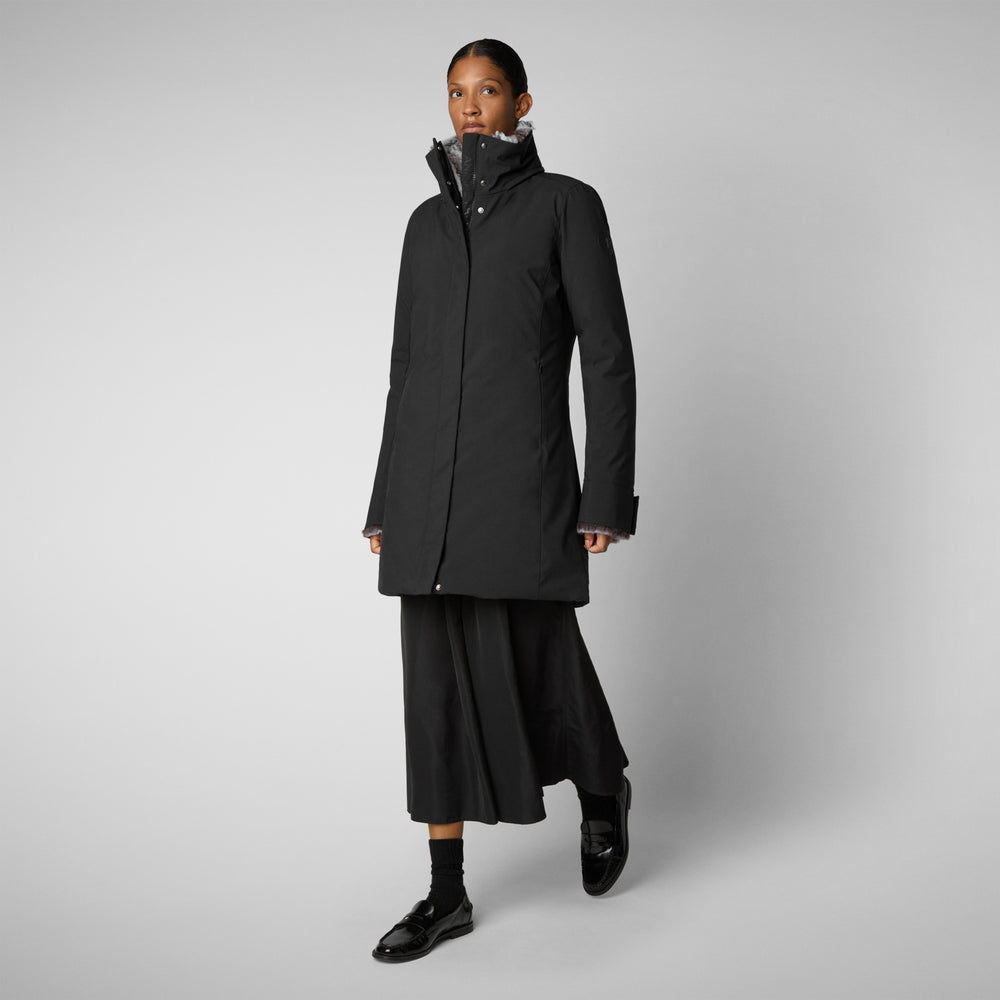 Save the duck PARKA DONNA CON CAPPUCCIO SAMANTAH NERO Super Saving Price