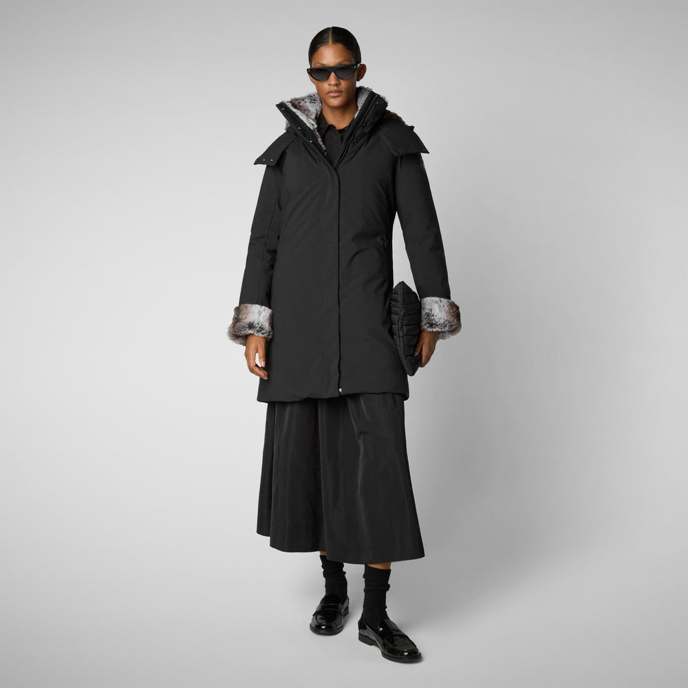 Save the duck PARKA DONNA CON CAPPUCCIO SAMANTAH NERO Super Saving Price