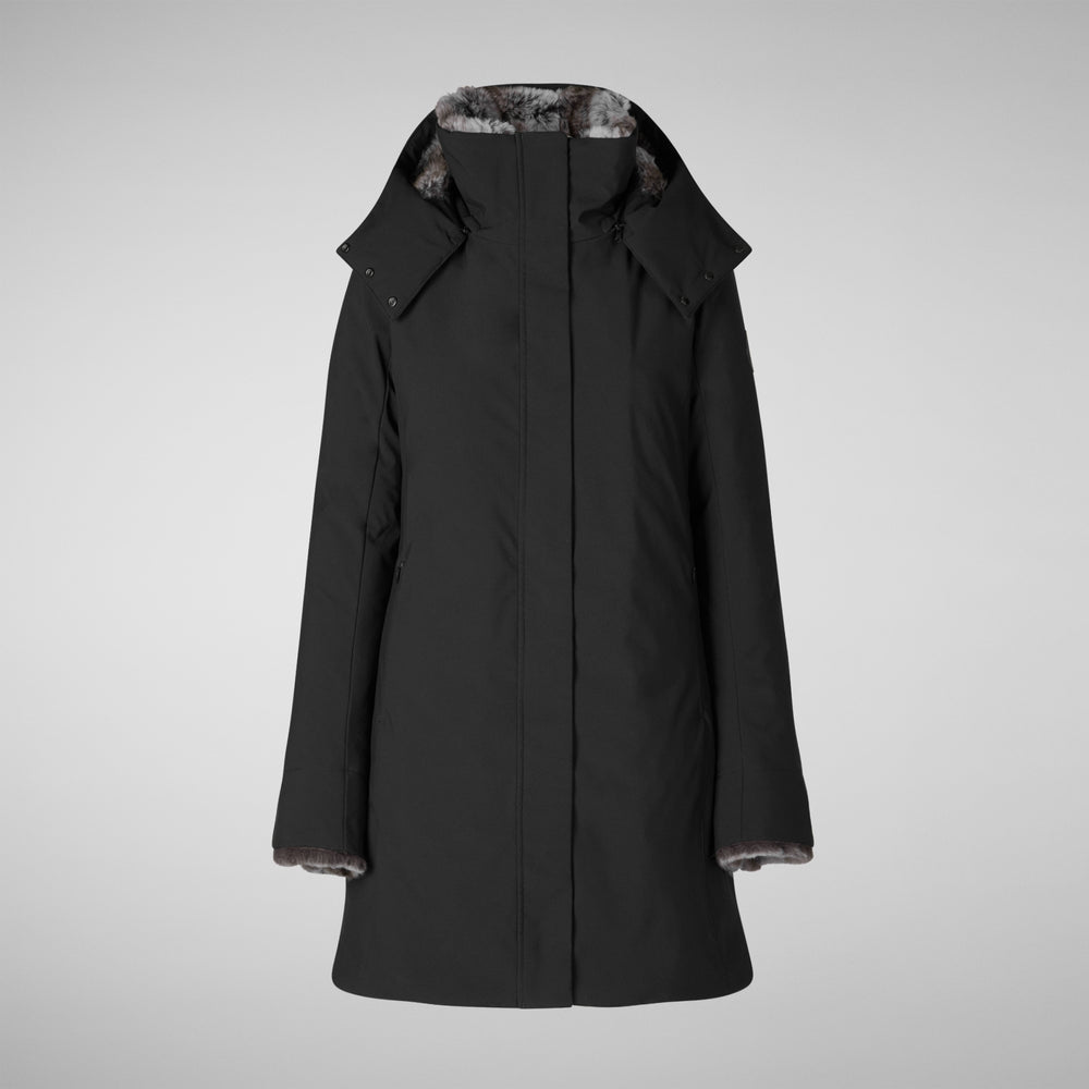 Save the duck PARKA DONNA CON CAPPUCCIO SAMANTAH NERO Super Saving Price